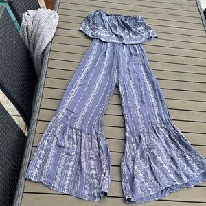 Japna strapless Jumpsuit with mermaid flair legs